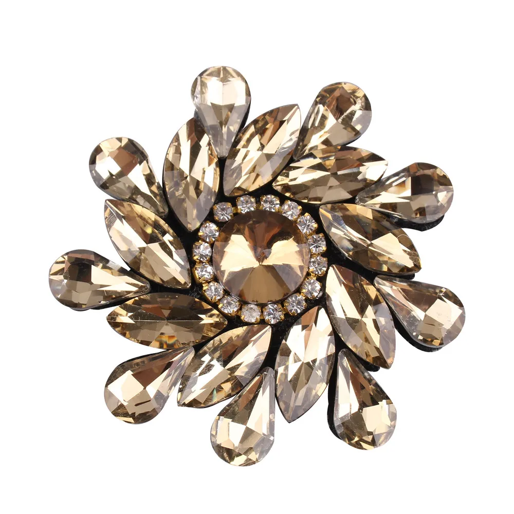 

5CM Fancy Stone For Party Dance headwear Rhinestone applique Crystal Round Flower Sew On Rhinestone Setting 12pcs/lot SYBB139
