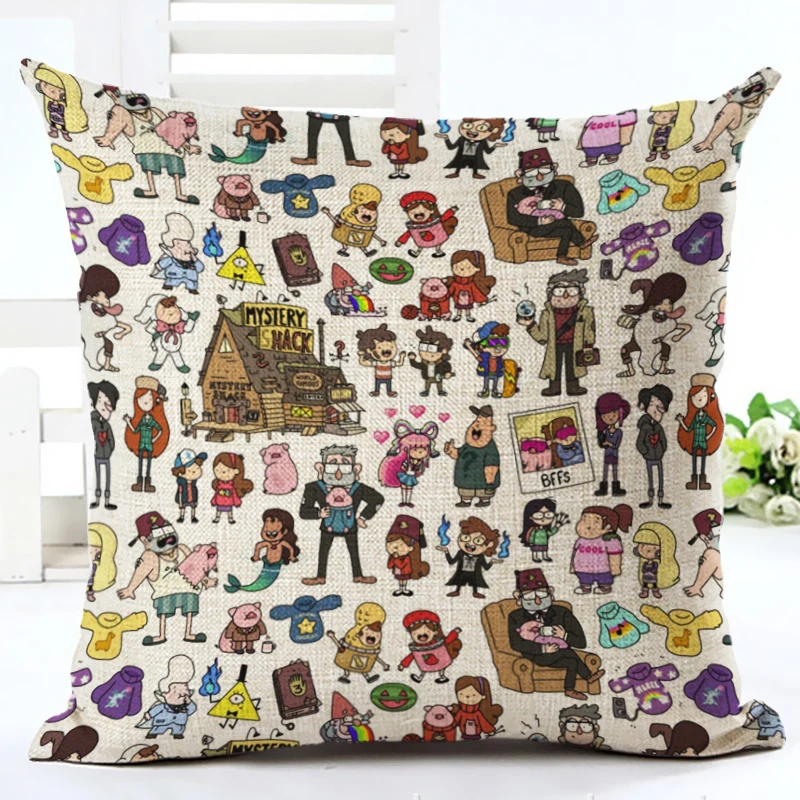 Хлопчатобумажная льняная наволочка для декоративных подушек с мультяшным