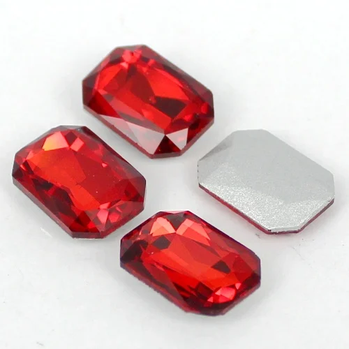 100 шт. 10x14 мм Роскошные камни прямоугольной формы с кристаллами серебряной