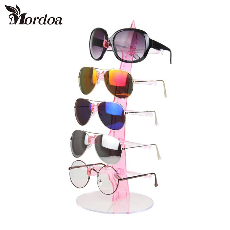 

Mordoa New 5 Pairs Glasses Display Rack Sunglasses Glasses Plastic Frame Eyeglasses jewelry Display Stand Holder Free Shipping
