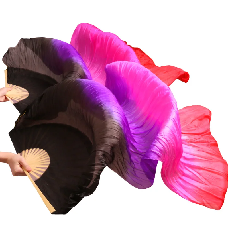Новое поступление для выступлений на сцене фанатов танцев 100% шелк вуали цветные