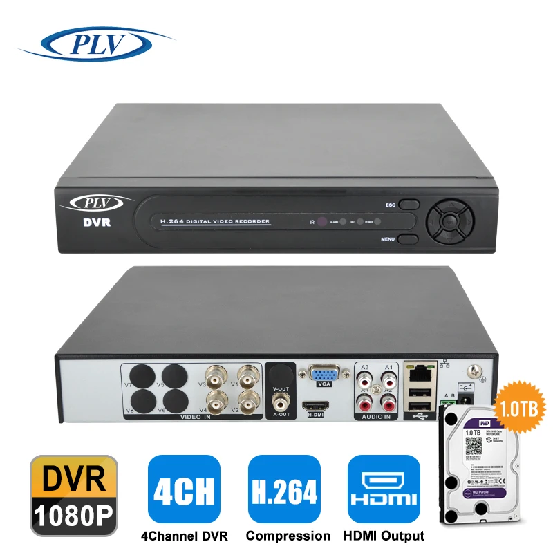 2018 plv Новый 8 канальный/AHD/TVI/CVI/аналоговый/IP 5 в одном Hybrid DVR NVR движения Detection8CH 1080 P AHD
