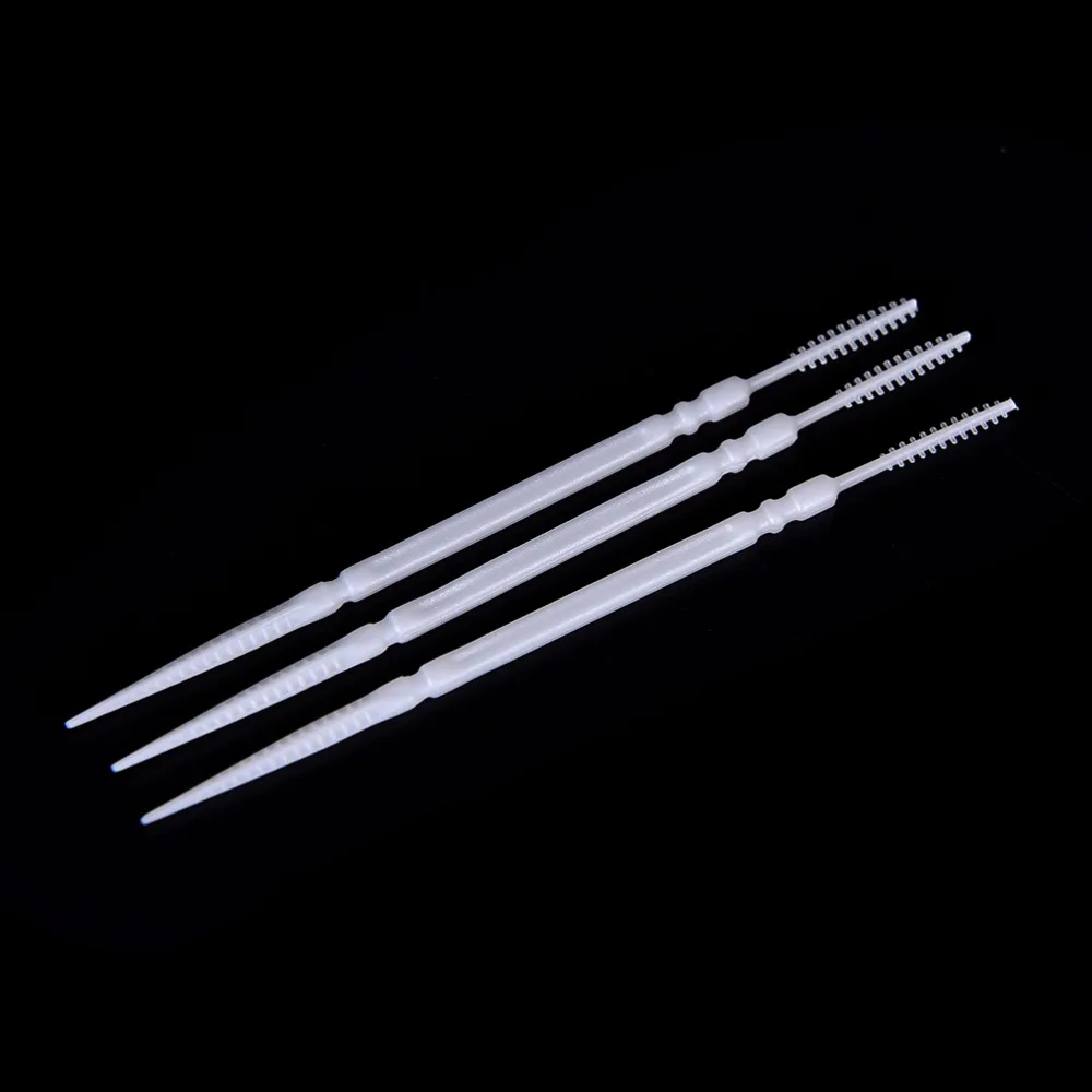 Белая зубная нить практичная с двойной головкой гигиена пластиковая межзубная