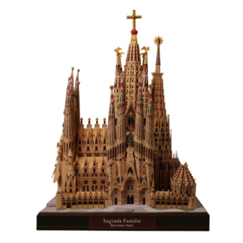Sagrada Familia Испания забавная 3d Бумага Diy Миниатюрная модель набор паззл Игрушка Дети