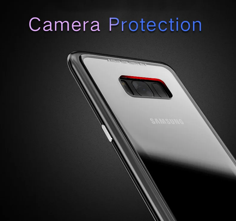 LUPHIE для samsung Galaxy S9 S8 Plus S7 Edge Note 8 Note 9 чехол абсолютно магнитный Алюминиевый металлический каркас закаленное стекло