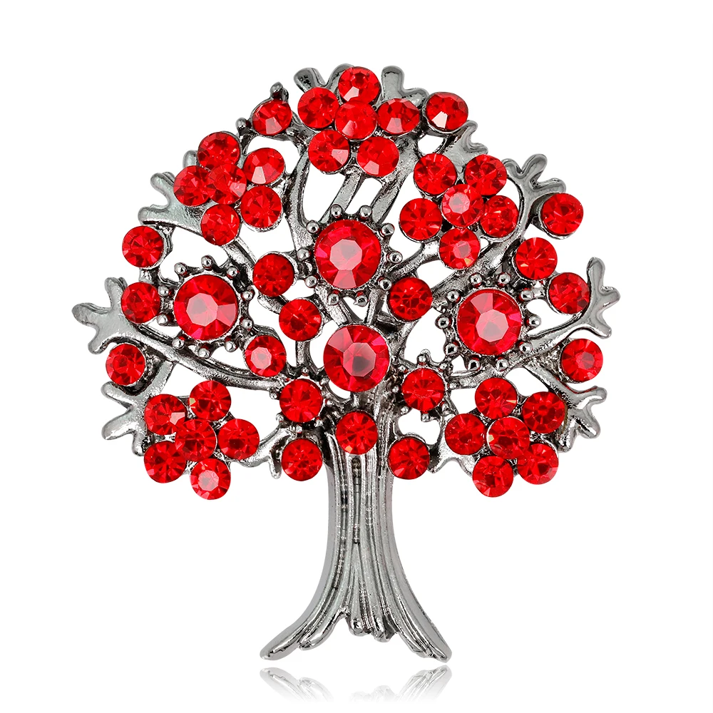 Новое поступление, винтажные броши в форме дерева, Хрустальная полимерная брошь на булавке для девушек, женщин, вечерние ювелирные изделия, подарки