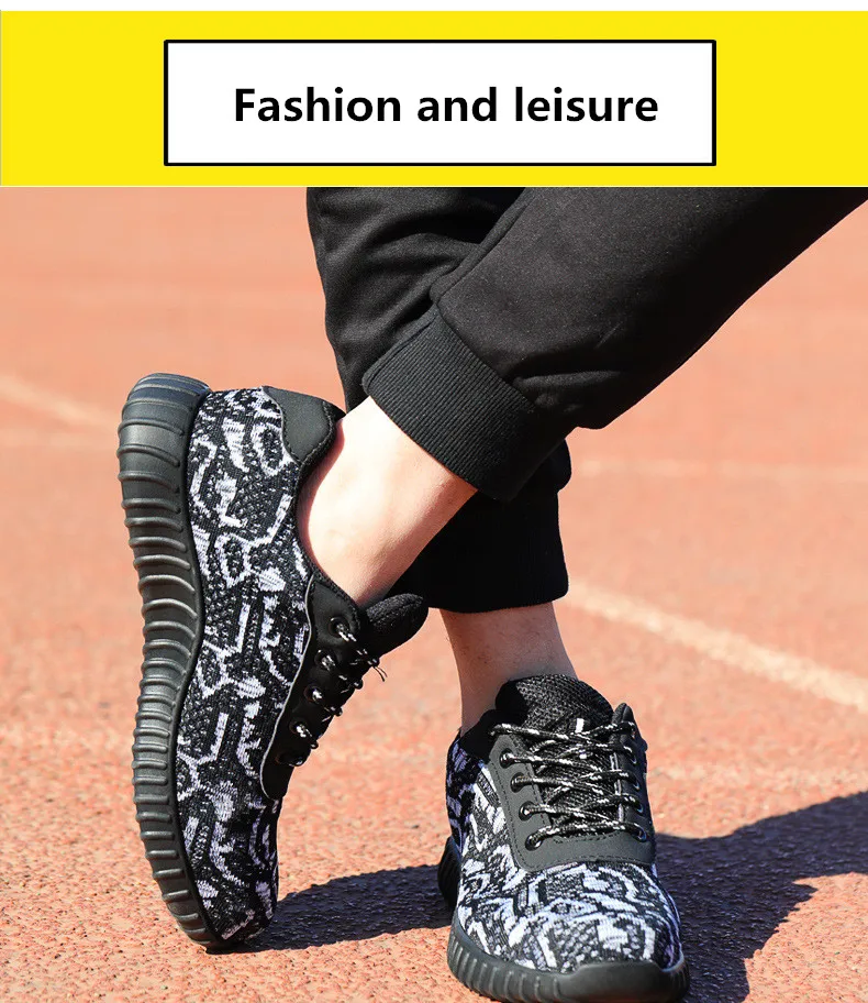 Steel Toe Safety Shoes Men Women Breathable Mesh Industrial& Construction Puncture Proof Work Shoes Protective Footwear