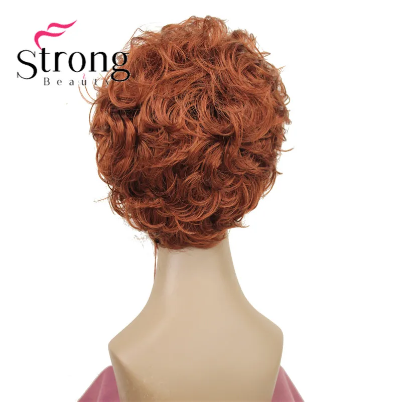 #130 StrongBeauty короткий парик из натуральных волн медный красный полный синтетический парик цвета на выбор - Цвет: #130