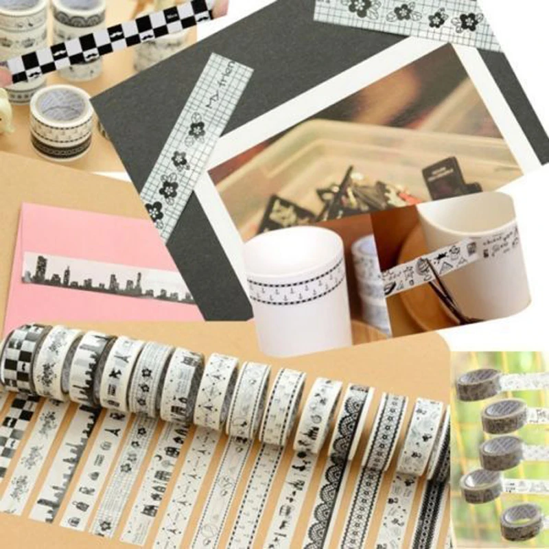 10 шт/1 упаковка Индивидуальная рулон Сделай Сам Васи бумага декоративная клейкая