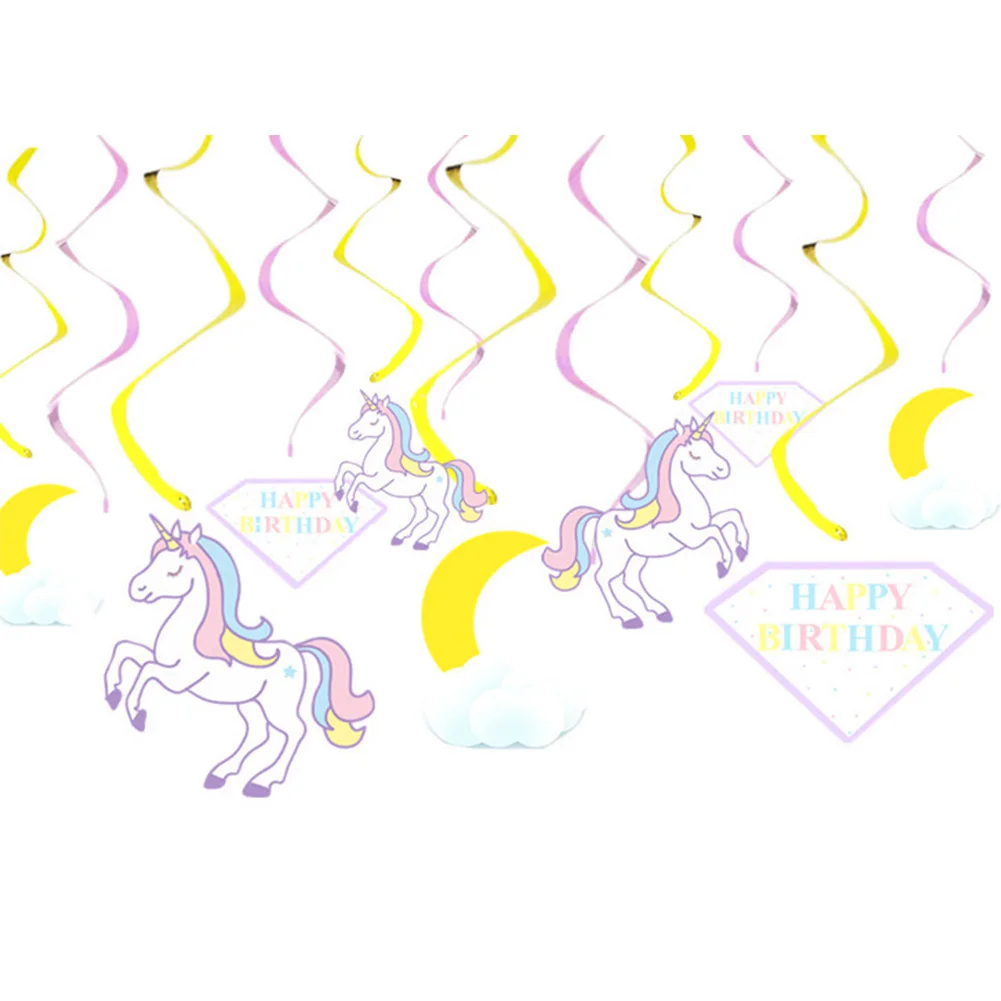 Единорог вихревое украшение 12 шт. спираль стример Свадебная вечеринка украшения