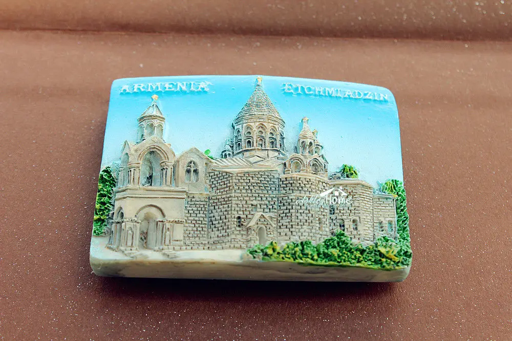 Туристический сувенир для путешествий в Армению Etchmiadzin 3D магнит на холодильник