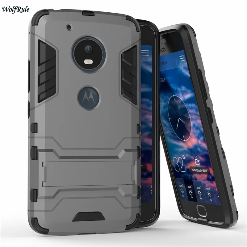 Для Motorola Moto G5 чехол для Plus Бампер ТПУ и ПК держатель защитная задняя крышка