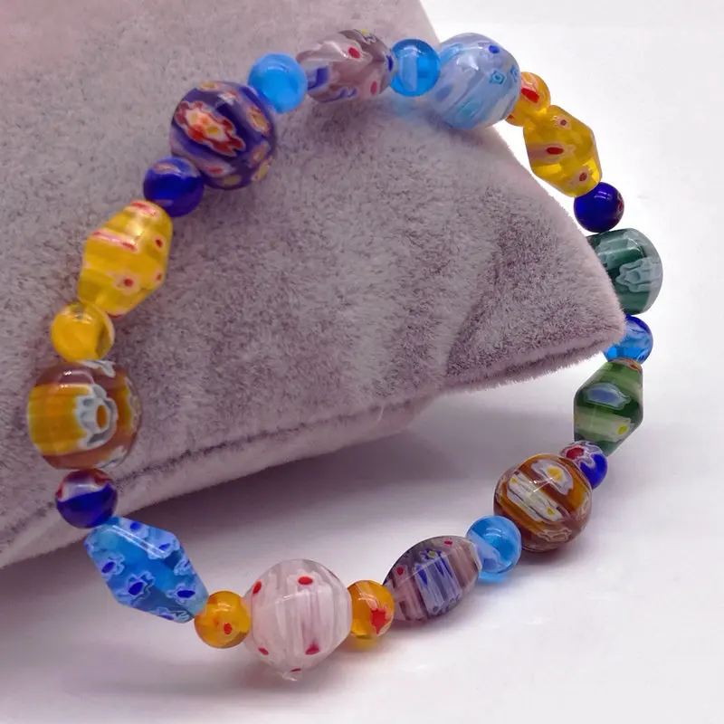 3 шт модные тысячи цветов стеклянные бусины композитный браслет DIY ручной работы