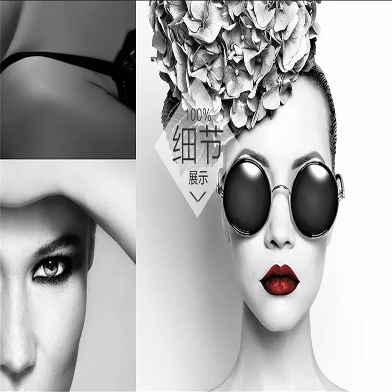 Custom mural professional production background wall cloth decorative painting - black and white sexy beauty | Обустройство дома