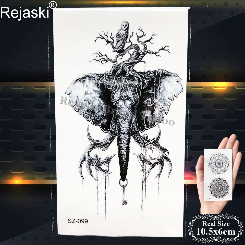 PSZ099 Rejaski черный Воющий волк татуировки наклейки для мужчин рука Искусство Временные татуировки для женщин собака акварелью лапа лес водостойкие татуировки - Цвет: PSZ099