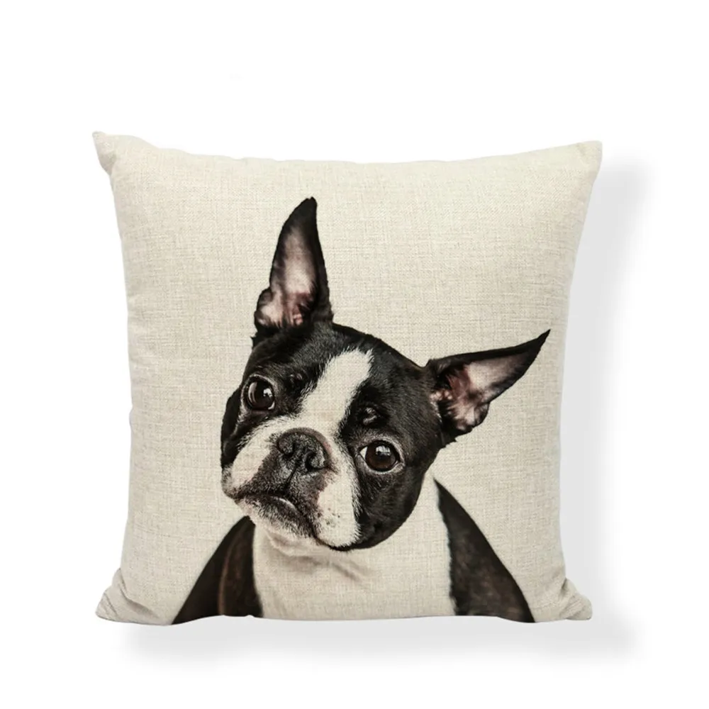 Colorful French Bulldog Cushion Cover Cute Cartoon Dog 45x45Cm Square Corgi Pug in Beer Living Room Decorate Throw Pillow Case | Дом и сад