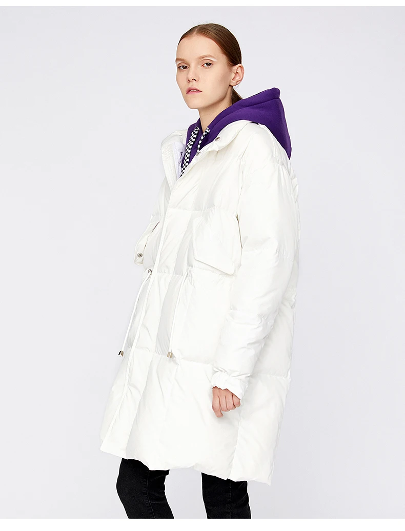 Toyouth Women Duck Down Winter Coat Warm Puffer Coat Ladies Down Filled Coat Thickening Mujer Snow Casual Outerwear