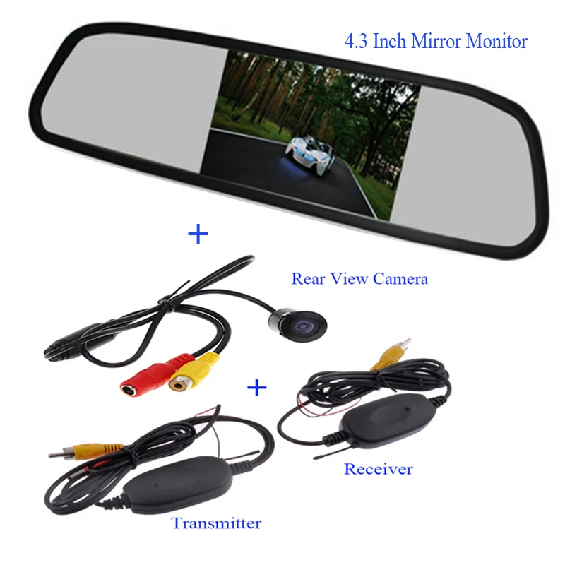 Цветной ЖК дисплей TFT 4 3 дюйма автомобильный монитор для зеркала заднего вида и