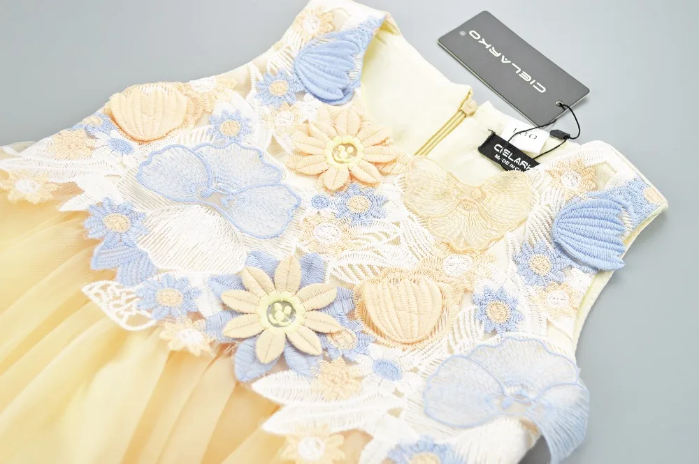 Girls Dress 3D Flower Children Wedding Party Ball Gown Butterfly Baby Girl Prom Dresses Princess Kids Birthday Frocks for | Детская