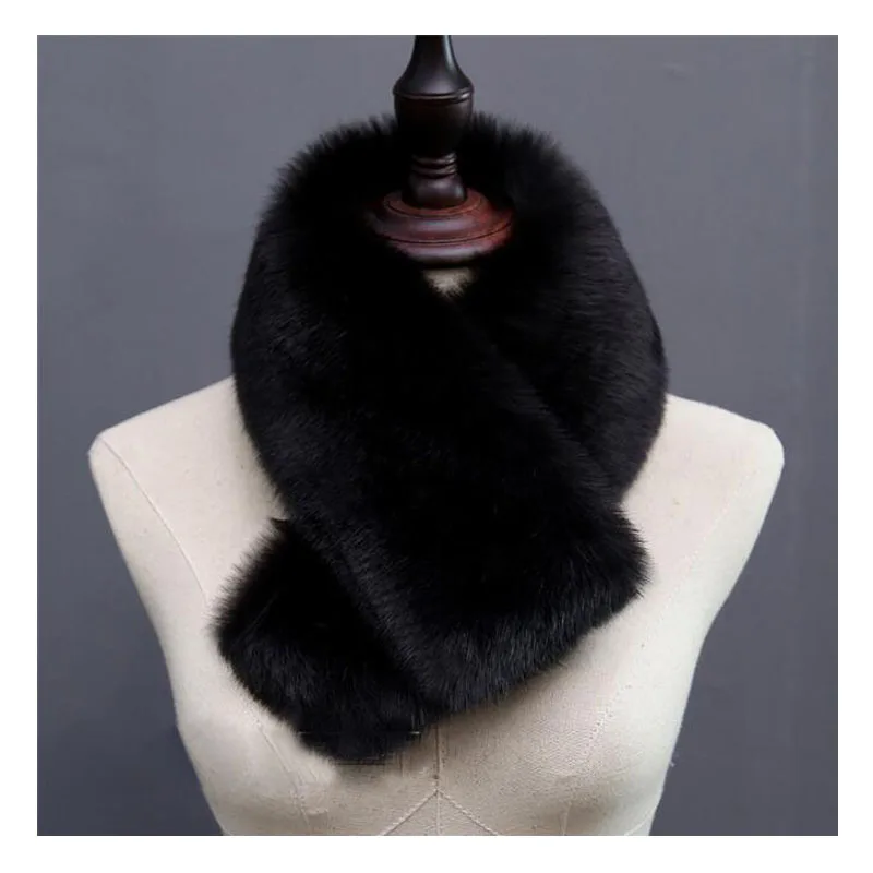 Зимний женский шарф из искусственного меха имитация лисьего теплые накидки