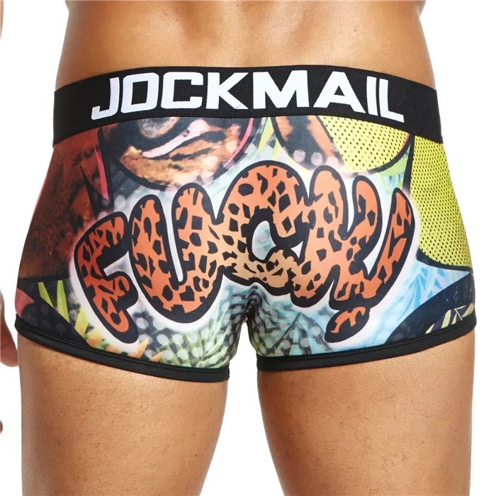 JOCKMAIL Boxer Sexy Men Underwear nylon printed boxershorts men trunks cuecas boxer masculina youth big boy Men Gay Underwear - Цвет: JM423