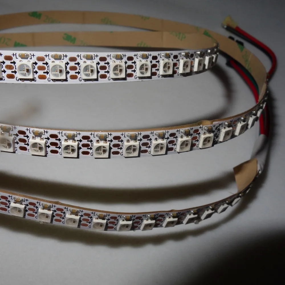 

addressable 1m 144LEDs/m DC5V WS2812B-Mini-3535 led pixel strip,NON-waterproof,with 144pixels/M;WHITE PCB