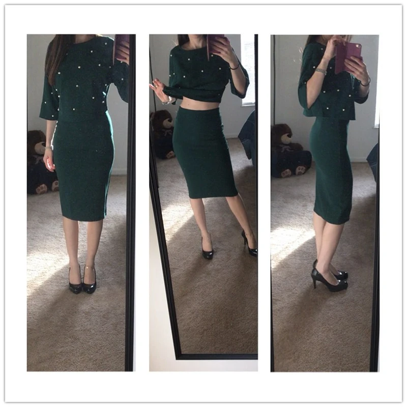 2018 Новое жемчужное украшенное весенне-летнее платье элегантные женские платья