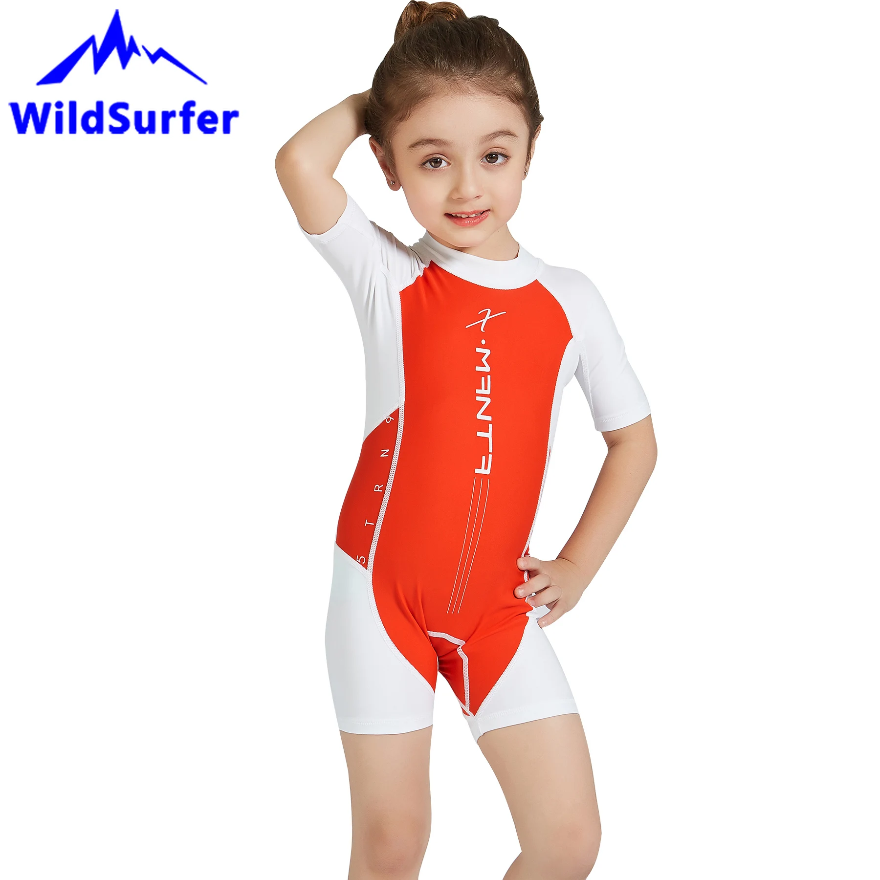 Детский слитный купальник WildSurfer одежда для плавания с коротким рукавом и молнией