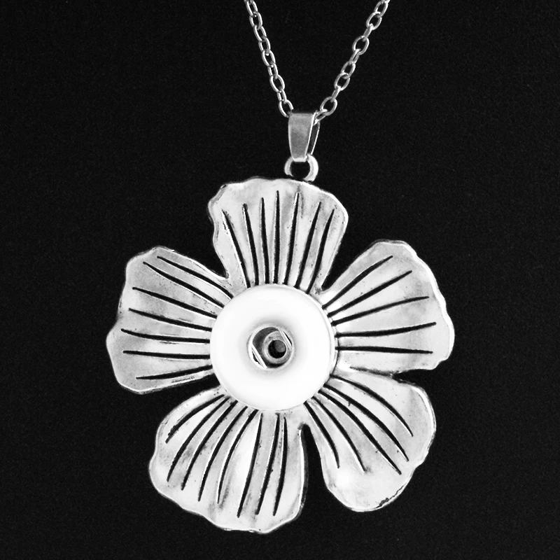18mm snap Necklace Винтажный Крест Любовь цветок бабочка Сова DIY 18 мм Кнопка ювелирные изделия свитер цепь ожерелье NC6051 - Окраска металла: 18mm snap Necklace