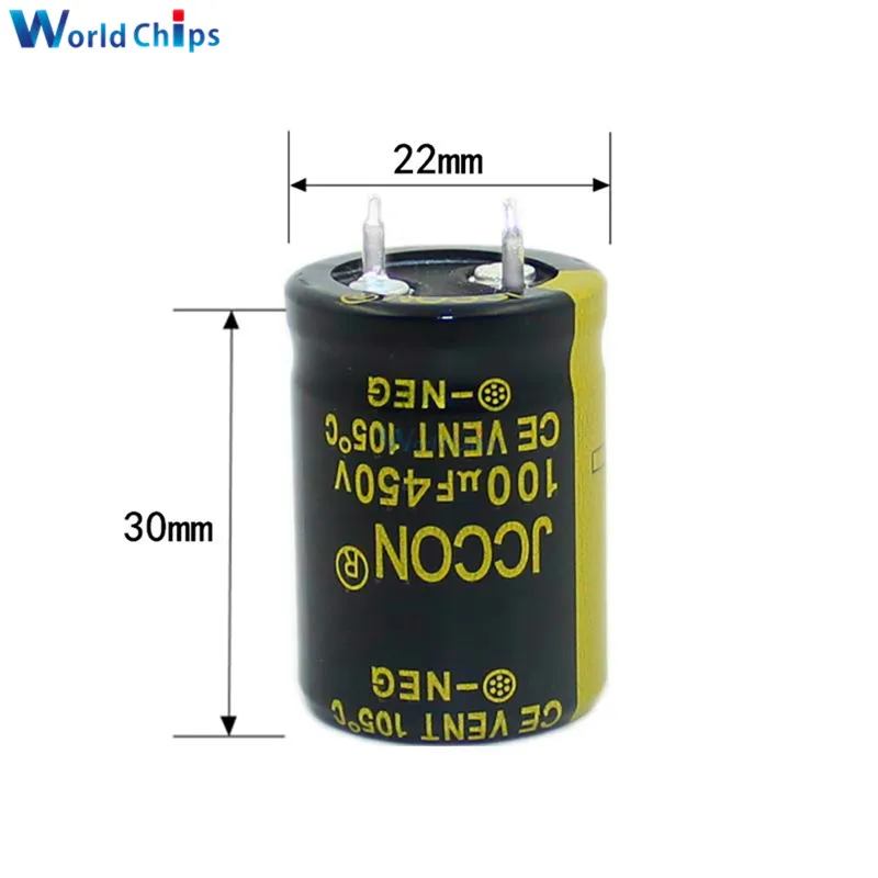 Алюминиевый электролитический конденсатор 450V 100 UF 22X33mm Высокочастотный