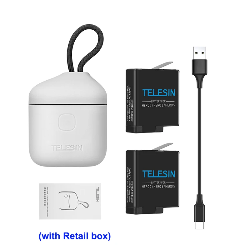 2 battery with box Телесин ALLIN коробка 3 слота Батарея Зарядное устройство футляр для хранения с функцией зарядного устройства для считывания с tf-карт чехол для Gopro hero 5/6/7 черный аксессуары - Цвет: 2 battery with box
