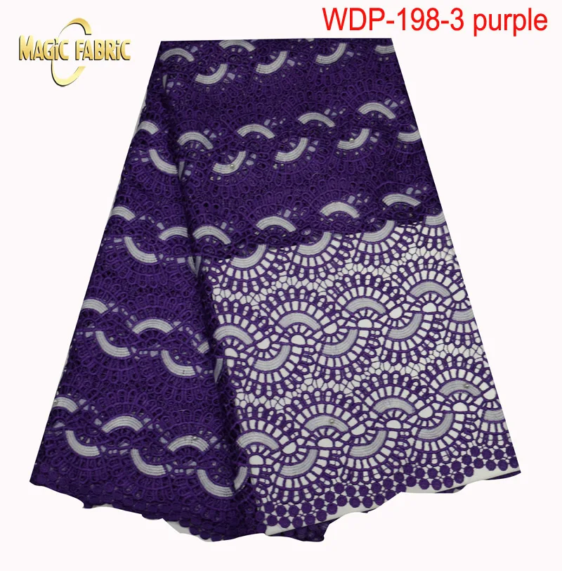 

Free Shipping!! High quality African Cord Lace Water Soluble Lace Fabric for Party Dress WDP-198