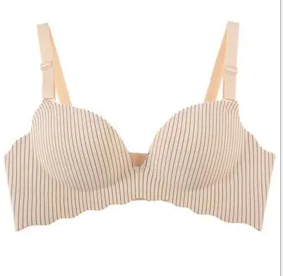 apricot Baharcelin ABC чашки новые женские молодая девушка Push-Up Bra Бесшовные провода бесплатно французские Романтический собрались полосатый бюстгальтер милые женское бра - Цвет: apricot