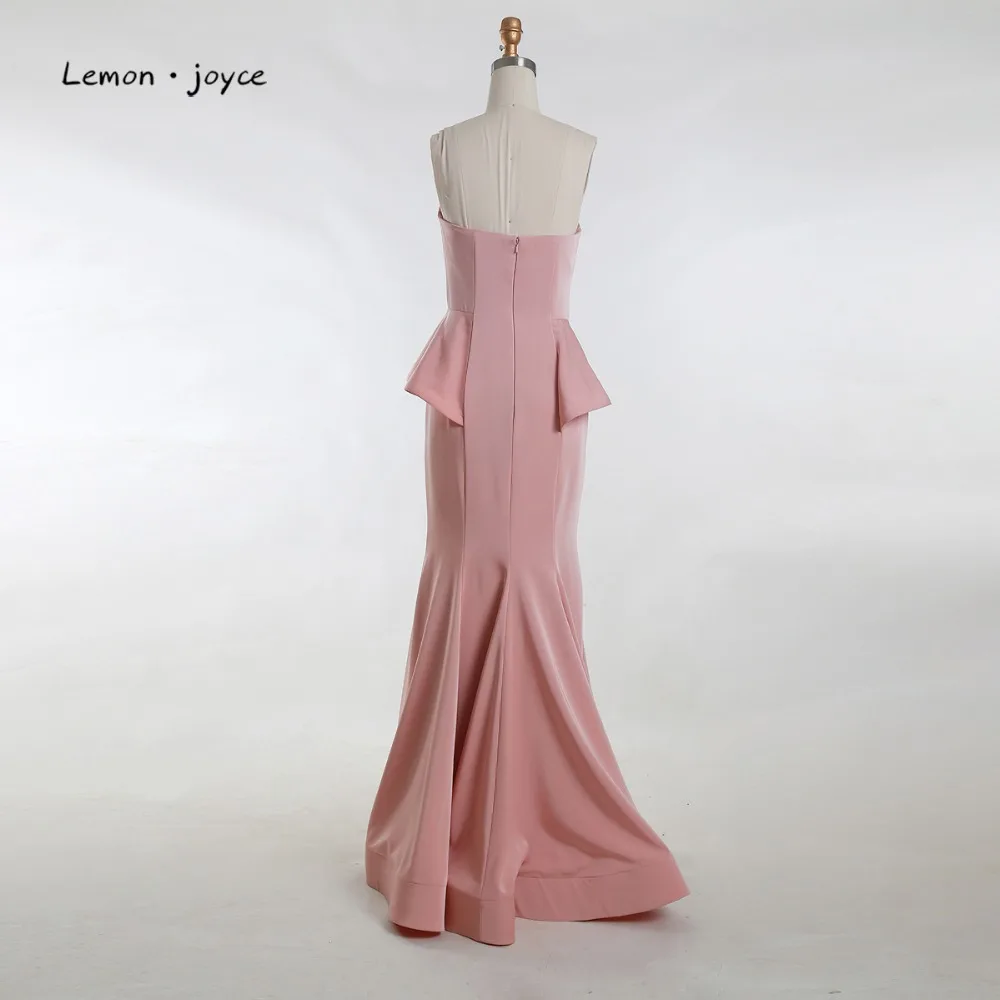 Элегантные вечерние платья для женщин Длинные Простые розовые в пол без бретелек