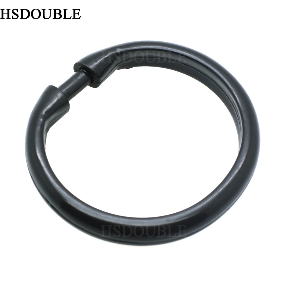 

64mm*60mm Practical Black Plastic Shower Curtain Ring Snap On Button Clip