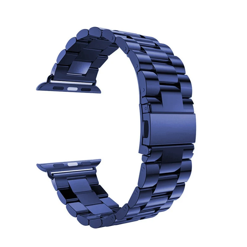 blue Ремешок для apple watch 44 мм 40 мм apple watch 5 4 3 2 1 Iwatch 42 мм 38 мм браслет из нержавеющей стали ремешок для часов - Цвет ремешка: blue