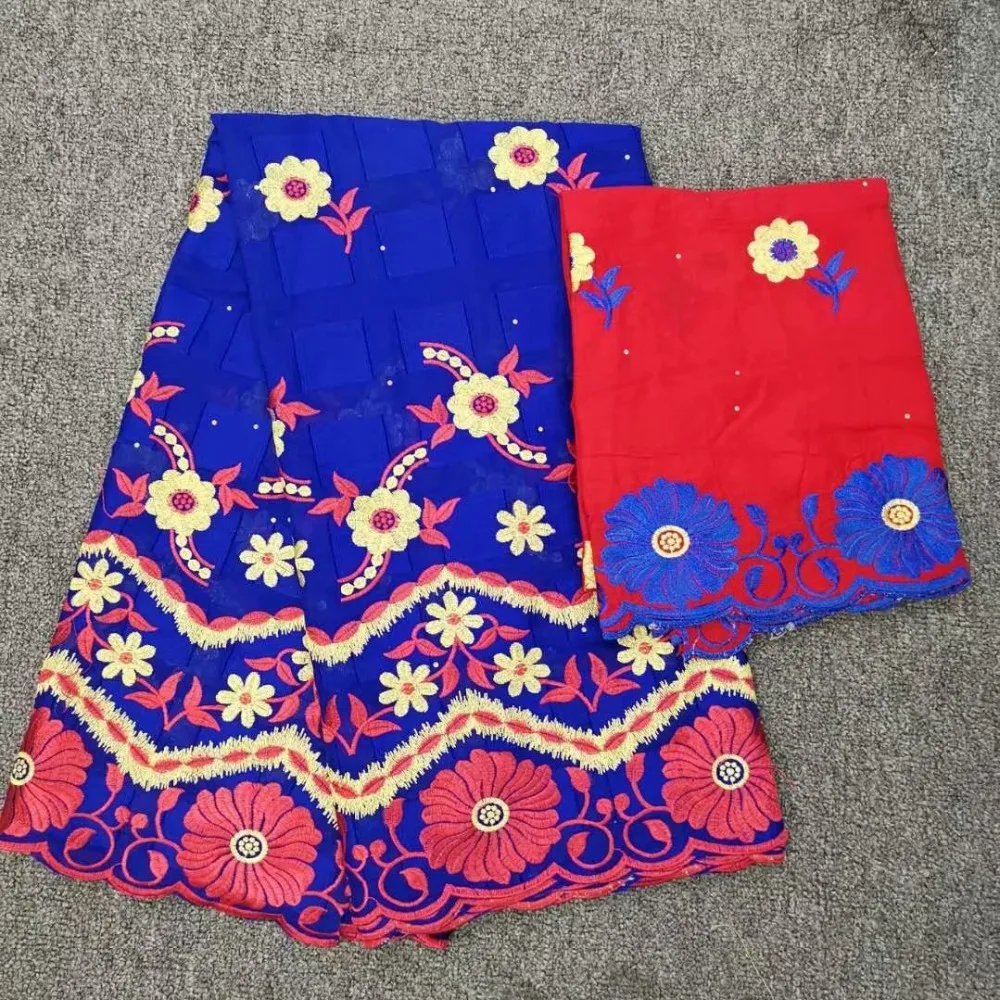 Высокое качество квадратов 100% хлопковая ткань с вышивкой со стразами 5 + 2 ярдов