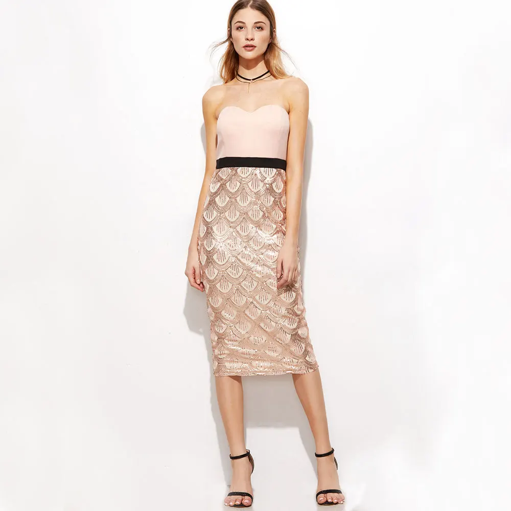 Сексуальный бюстгальтер без бретелек с рыбками расшитое блестками вечернее