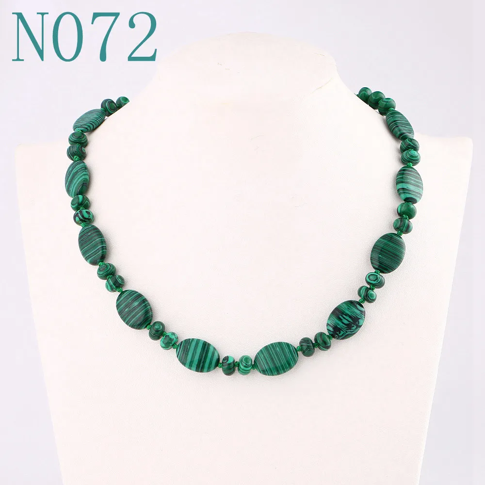 Malachite Yumten, бисерное ожерелье из камня, женское колье с драгоценным камнем, цепочка из натурального хрусталя, бусины в форме яйца, женские очаровательные аксессуары, мощное ювелирное изделие - Цвет камня: Malachite