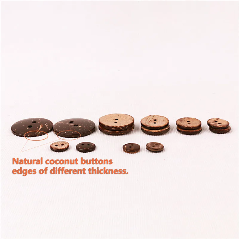 Круглые большие кокосовые пуговицы из натурального дерева 100 шт. разные размеры