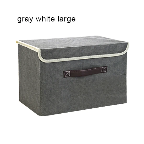 gray-w-L Коробка для хранения одежды с крышкой одежда носки игрушки закуски разное Oraganier Косметика Домашняя одежда коробка для хранения ящики/Органайзер - Цвет: gray-w-L