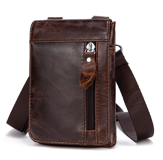 Мужская маленькая поясная сумка сумка-мессенджер натуральная кожа одежда ремень