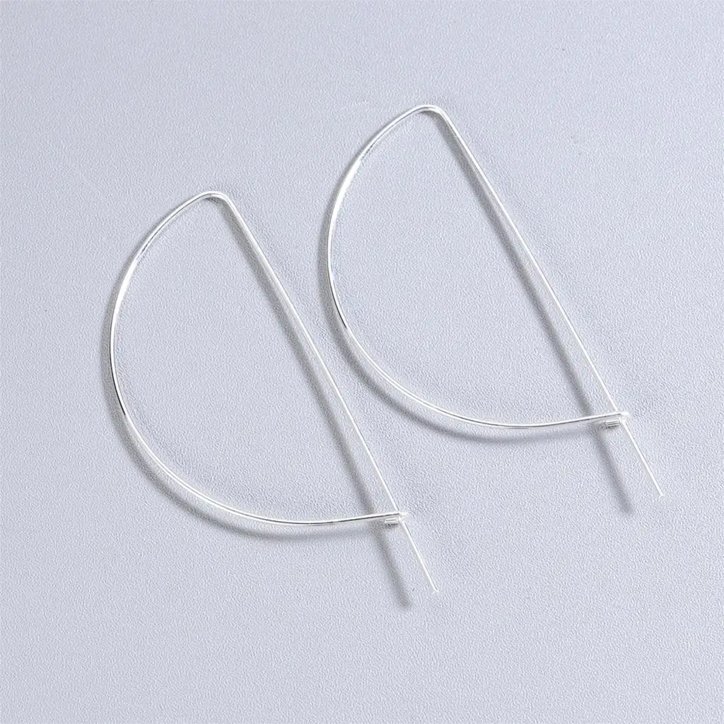 Серьги-кольца Kinitial в форме Золотой Луны для женщин и девушек маленькие латунные