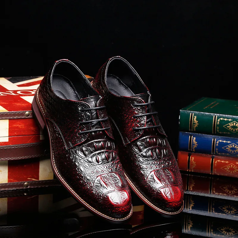 Модельные туфли из кожи аллигатора в британском стиле мужские модные деловые