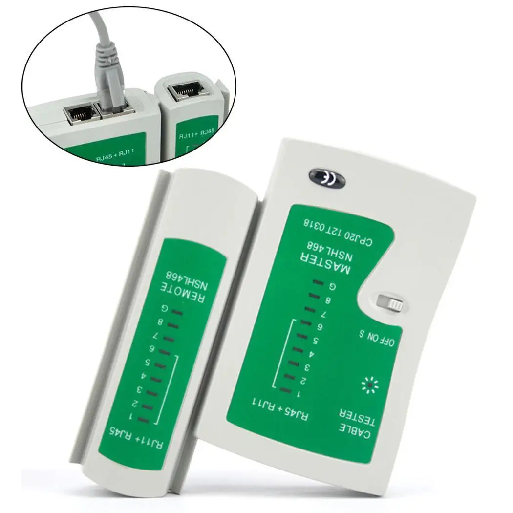 Многофункциональный инструмент для тестирования сети RJ45/RJ11 сетевой кабель Белый