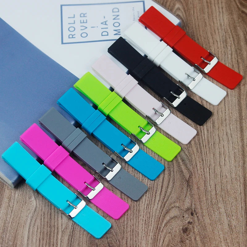 

Multicolor Silicone Strap Watch 20mm Suitable for all brands Men's Watch Accessories Women's Waterproof and Anti-Sweat Strap