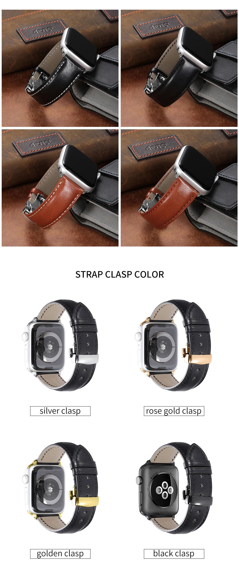 IStrap ремешок из натуральной кожи для Apple Watch 42 мм 38 мм/44 мм 40 мм серия 4 3 2 1 для Apple Watch ремешок iWatch ремешок для часов