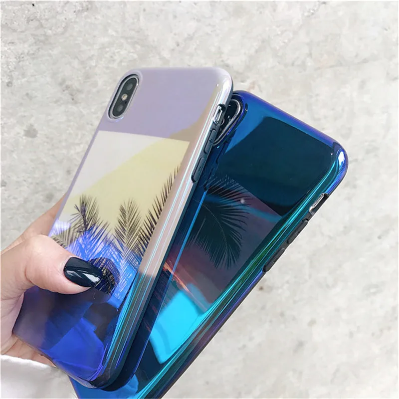 Blu-ray Лето Коко морской пляж телефон чехлы для iphone X 7 Plus 8 плюс Блестящий Мягкие TPU