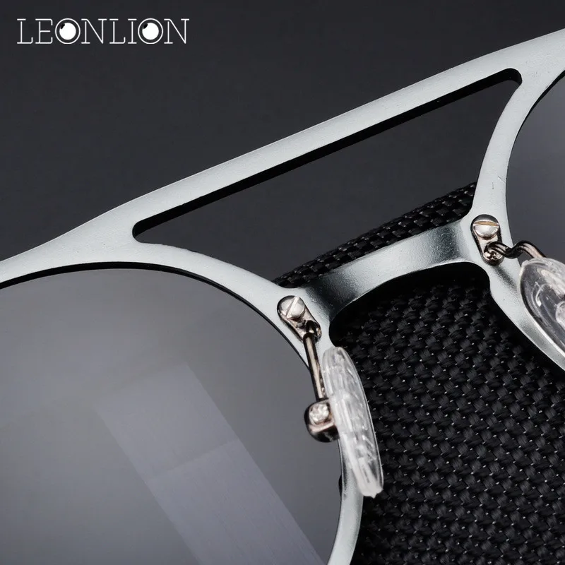 Солнцезащитные очки LeonLion поляризационные UV400 Мужские круглые в металлической