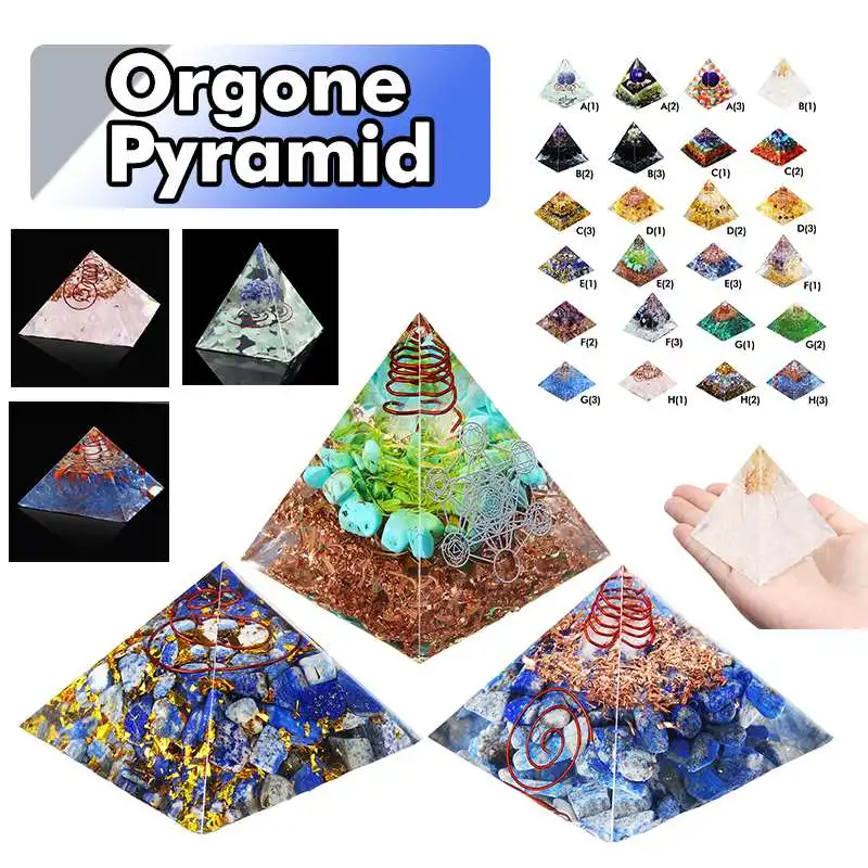 24 стиля Orgone Energy конвертер Orgonite Пирамида успокаивает камень душа, меняющий магнитное поле жизни Ювелирные изделия из смолы